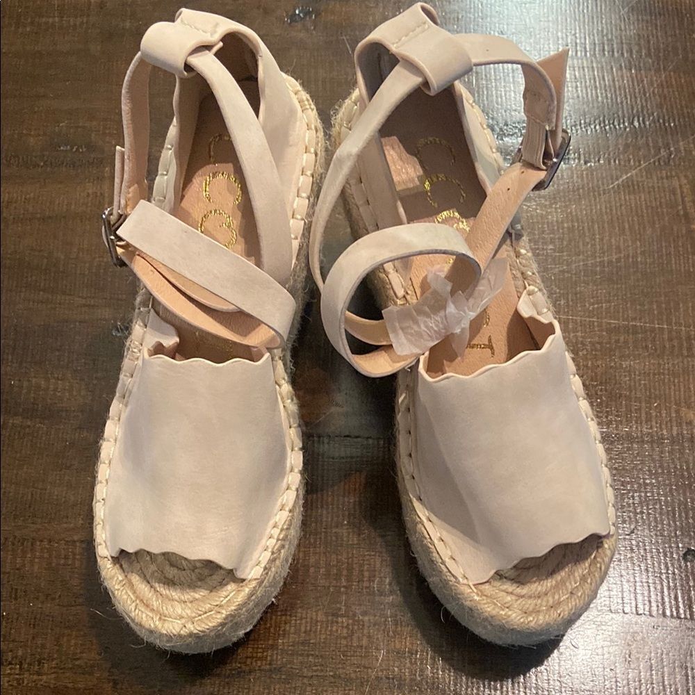 CCOCCI Cream Espadrille Jade Shoes with Ankle Strap